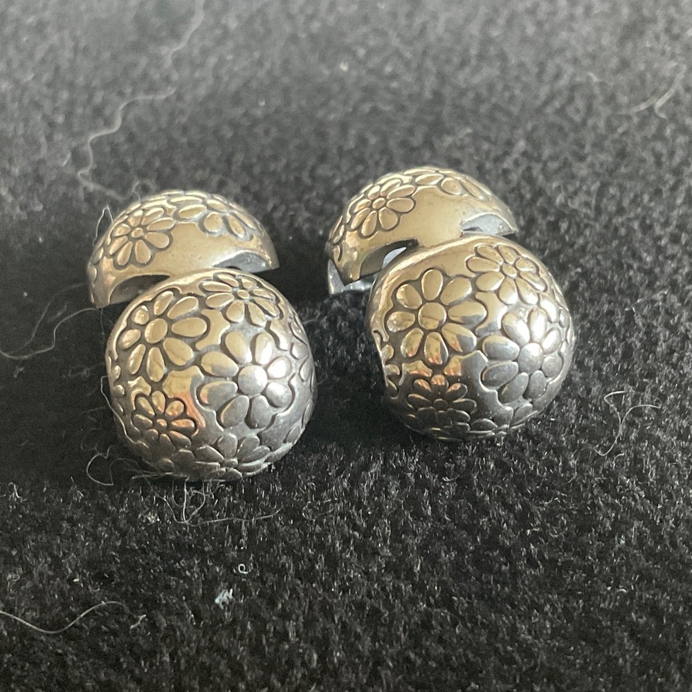 Pandora Silver and Gold Floral Bracelet Charms